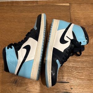 blue patent leather jordan’s